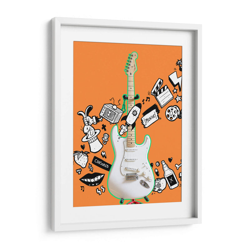 Doodle Guitar - Ash | Cuadro decorativo de Canvas Lab