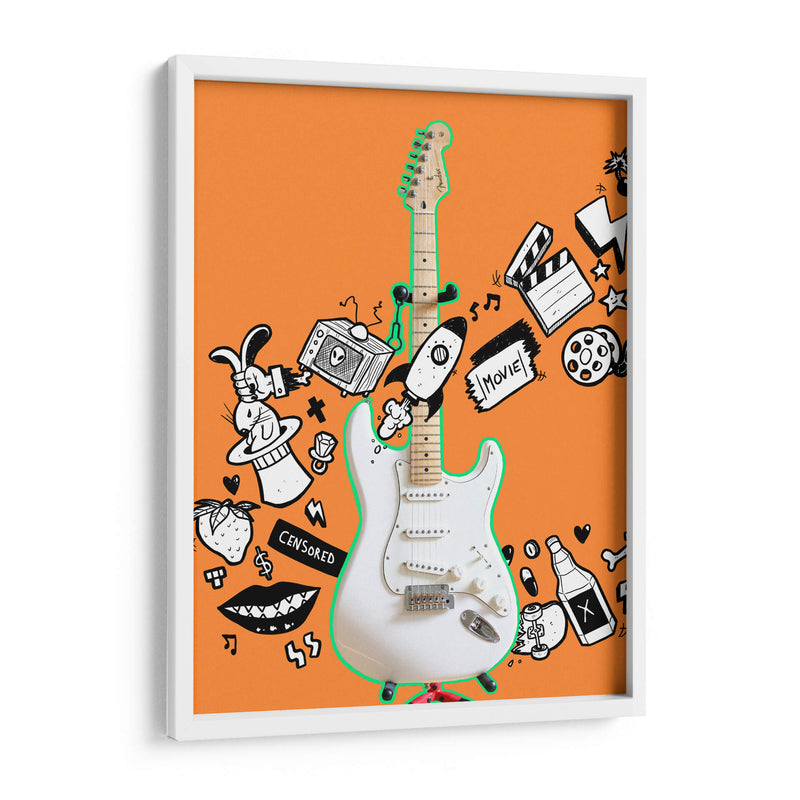 Doodle Guitar - Ash | Cuadro decorativo de Canvas Lab