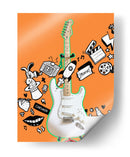 Doodle Guitar - Ash | Cuadro decorativo de Canvas Lab