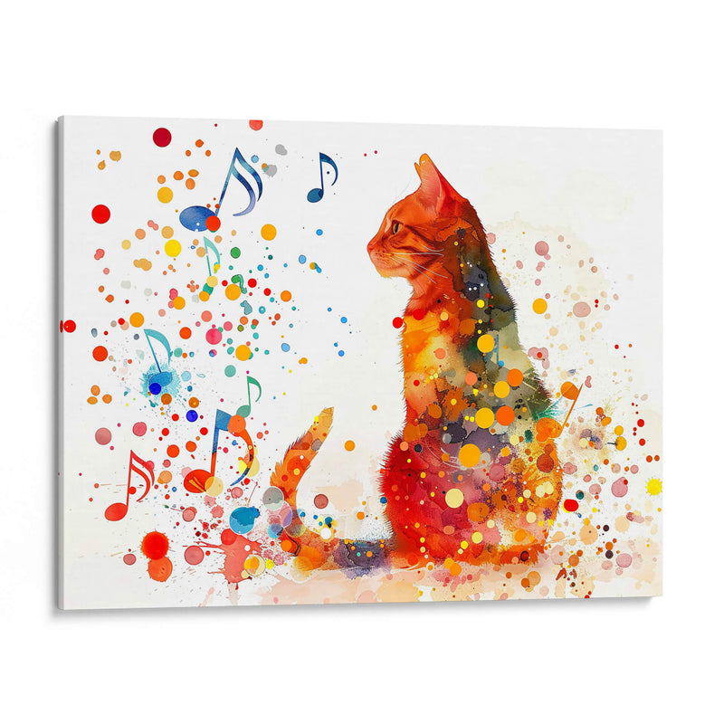 Gato y Música - Cecilia Flores | Cuadro decorativo de Canvas Lab