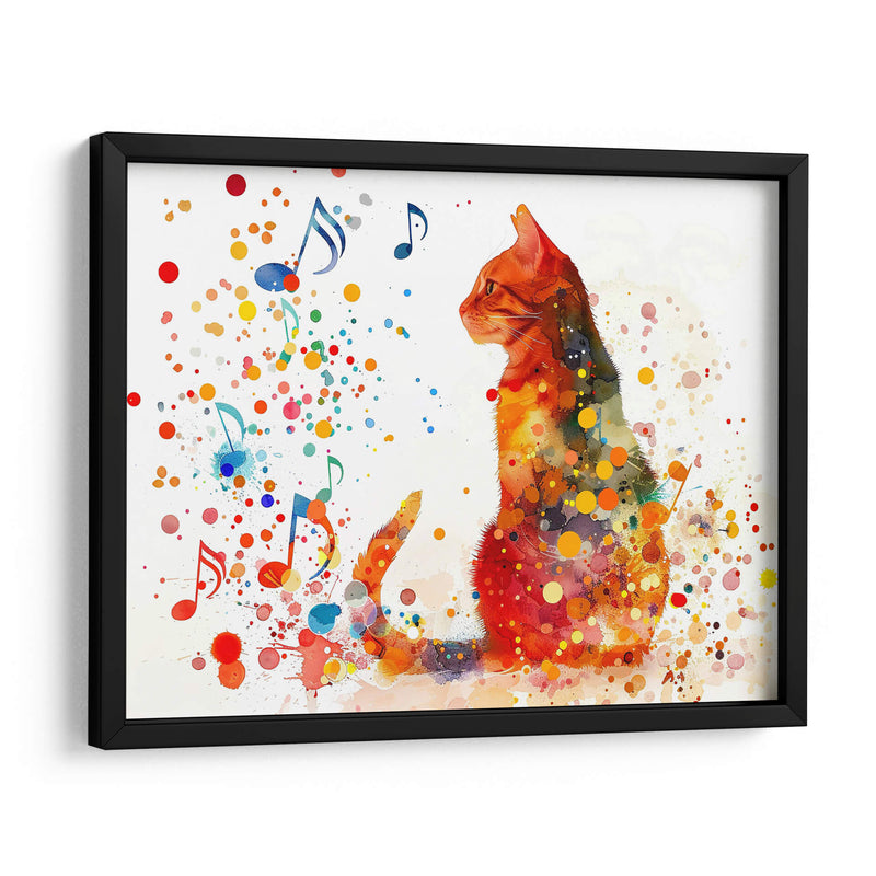 Gato y Música - Cecilia Flores | Cuadro decorativo de Canvas Lab