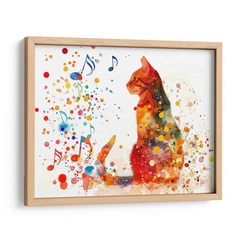 Gato y Música - Cecilia Flores | Cuadro decorativo de Canvas Lab