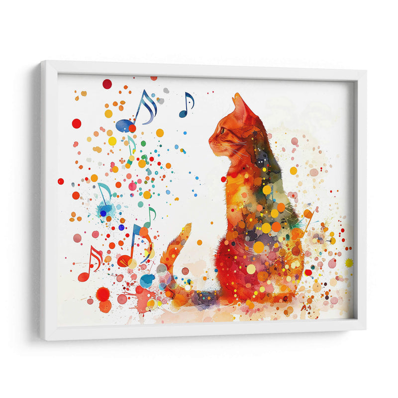 Gato y Música - Cecilia Flores | Cuadro decorativo de Canvas Lab