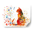 Gato y Música - Cecilia Flores | Cuadro decorativo de Canvas Lab