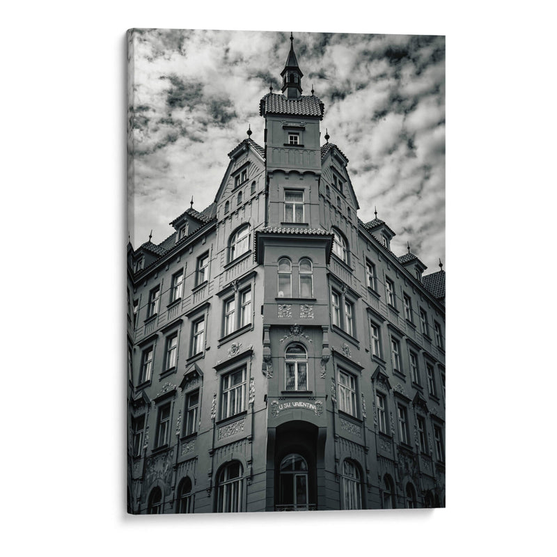 Esquina en Praga. Blanco y negro - Claudia Luna | Cuadro decorativo de Canvas Lab