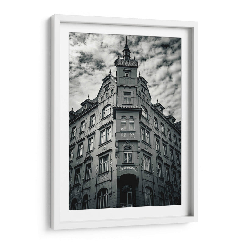 Esquina en Praga. Blanco y negro - Claudia Luna | Cuadro decorativo de Canvas Lab