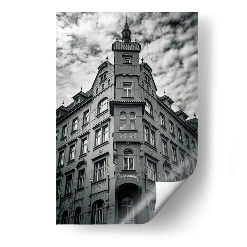 Esquina en Praga. Blanco y negro - Claudia Luna | Cuadro decorativo de Canvas Lab