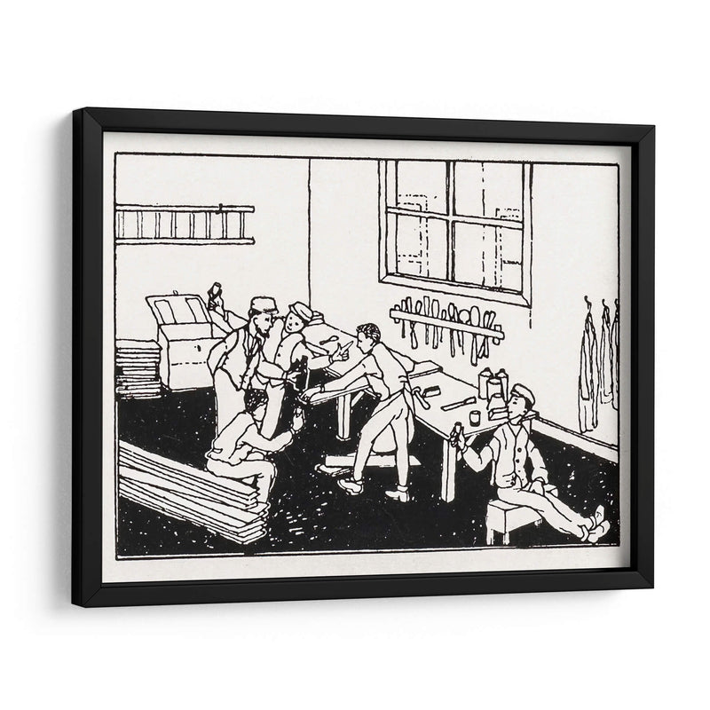 Chicos en una mesa de trabajo - Julie de Graag | Cuadro decorativo de Canvas Lab