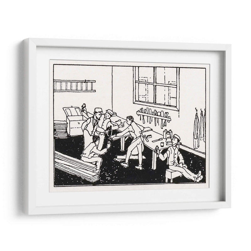 Chicos en una mesa de trabajo - Julie de Graag | Cuadro decorativo de Canvas Lab