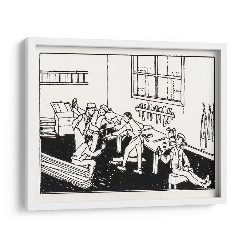 Chicos en una mesa de trabajo - Julie de Graag | Cuadro decorativo de Canvas Lab