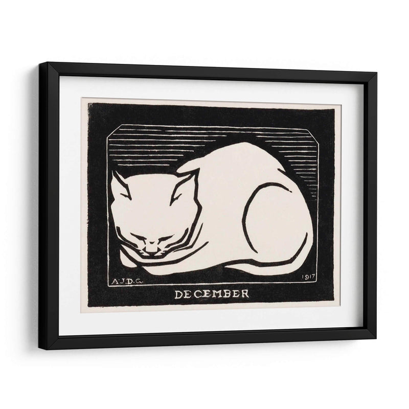 Gato decembrino b/n - Julie de Graag | Cuadro decorativo de Canvas Lab