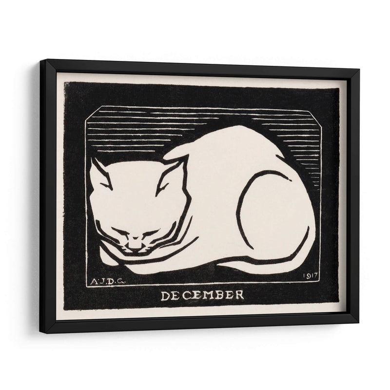 Gato decembrino b/n - Julie de Graag | Cuadro decorativo de Canvas Lab