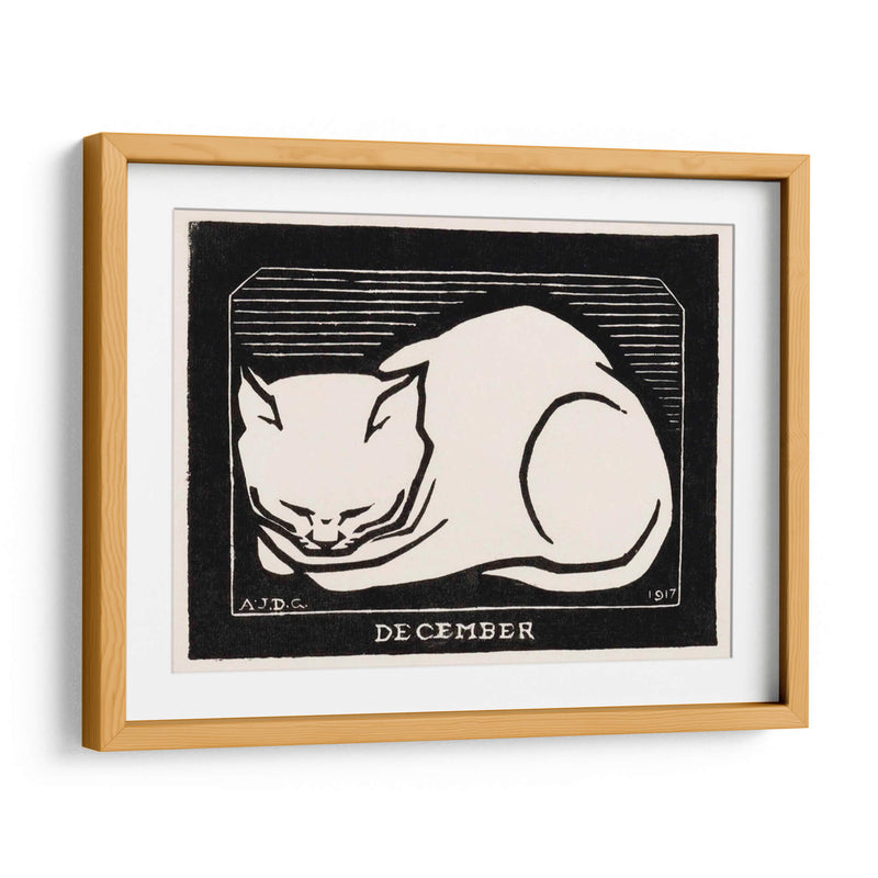 Gato decembrino b/n - Julie de Graag | Cuadro decorativo de Canvas Lab