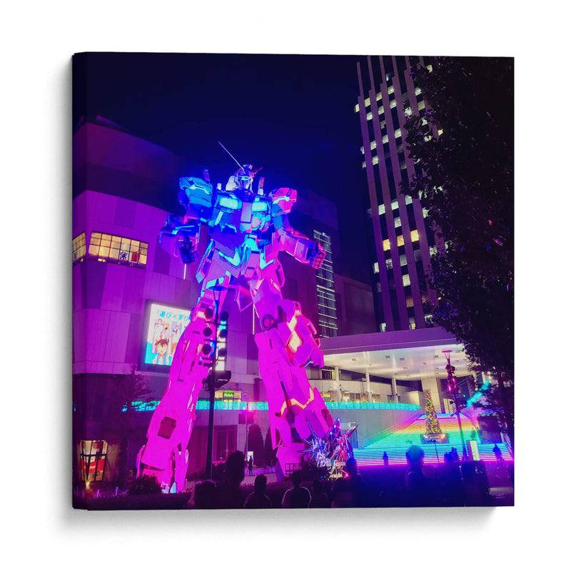 Noches de Neón y el Gundam de Odaiba - ECO | Cuadro decorativo de Canvas Lab