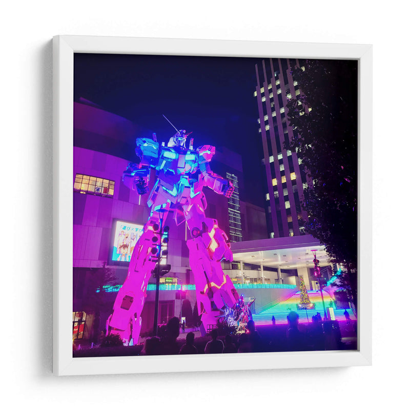 Noches de Neón y el Gundam de Odaiba - ECO | Cuadro decorativo de Canvas Lab