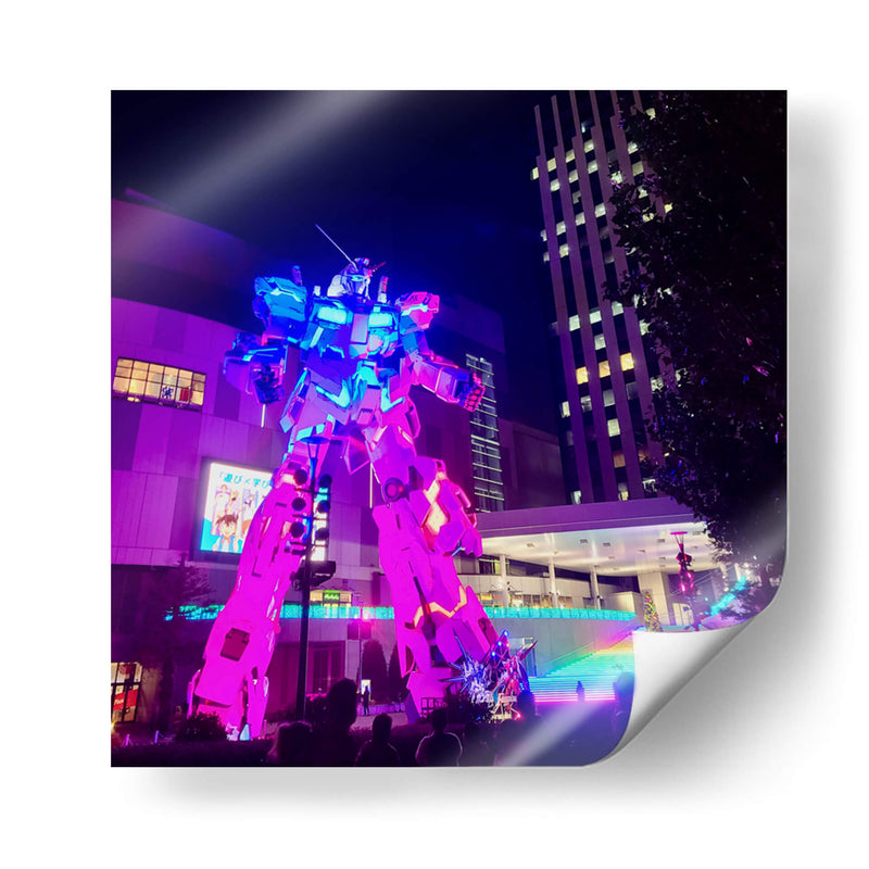 Noches de Neón y el Gundam de Odaiba - ECO | Cuadro decorativo de Canvas Lab