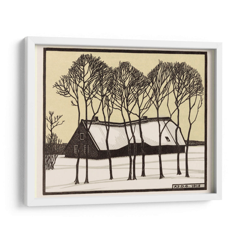 Granja en la nieve - Julie de Graag | Cuadro decorativo de Canvas Lab