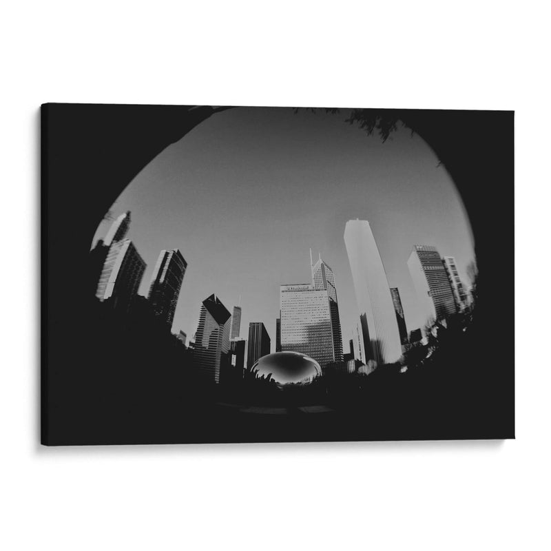 Chicago Skyline with Bean BW, 2024 - 2HumanKind | Cuadro decorativo de Canvas Lab