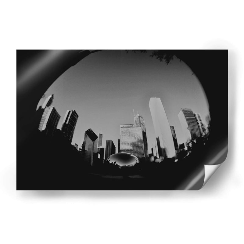 Chicago Skyline with Bean BW, 2024 - 2HumanKind | Cuadro decorativo de Canvas Lab