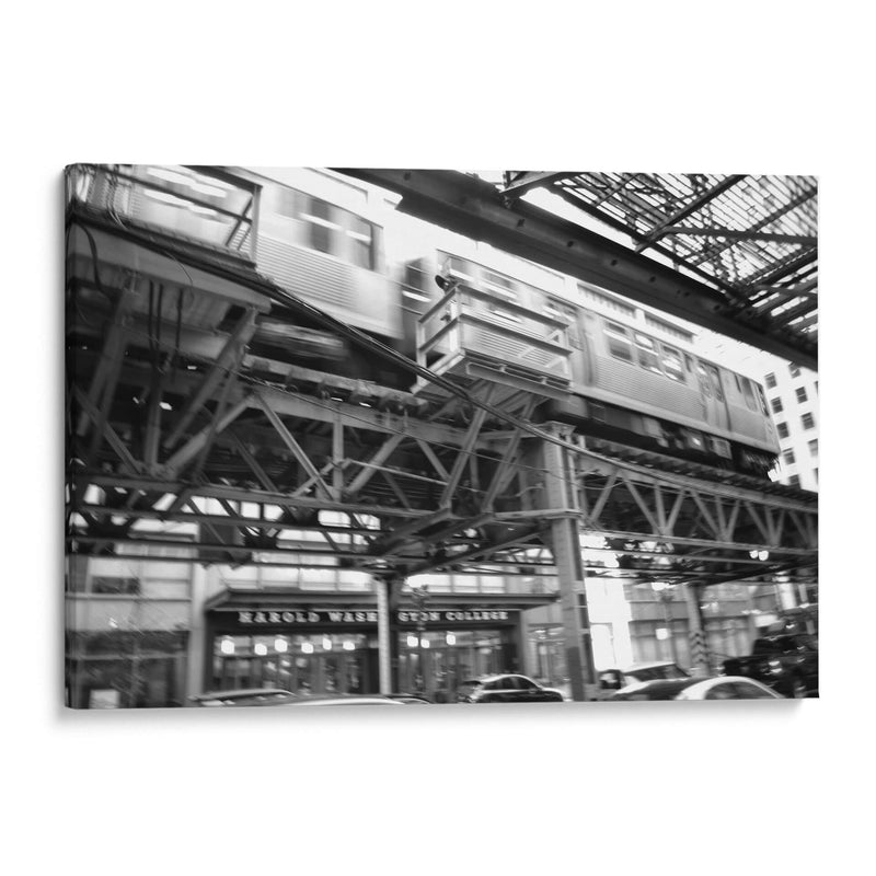 Subway over Harold Washington College (BW) - 2HumanKind | Cuadro decorativo de Canvas Lab