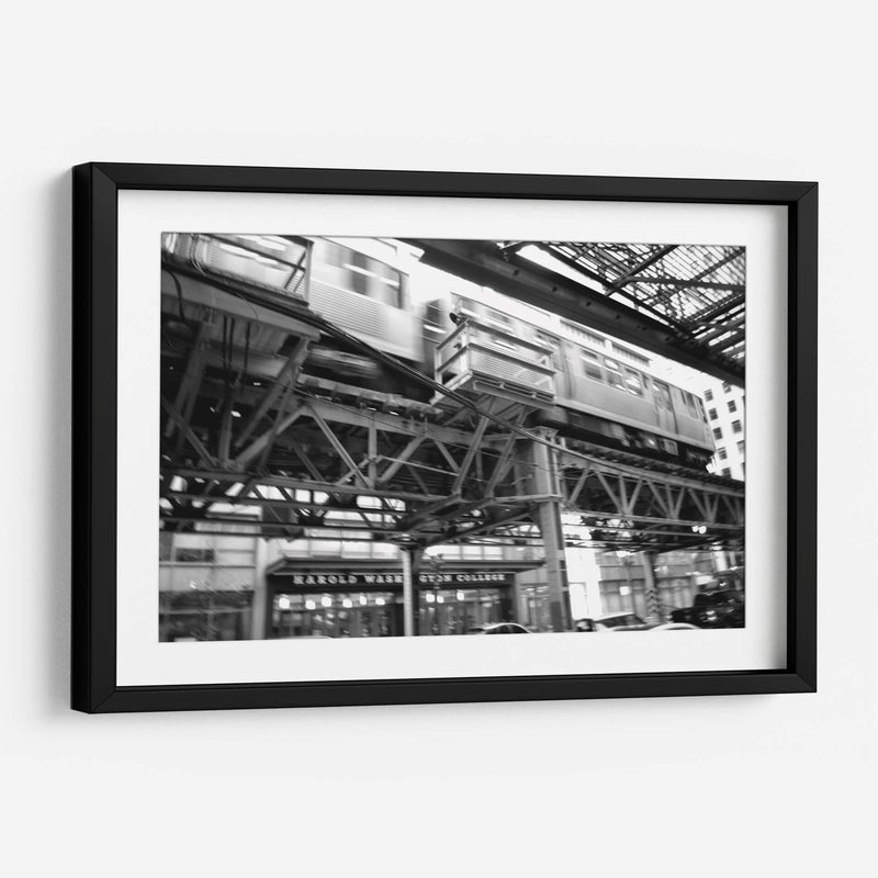 Subway over Harold Washington College (BW) - 2HumanKind | Cuadro decorativo de Canvas Lab