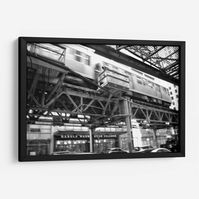 Subway over Harold Washington College (BW) - 2HumanKind | Cuadro decorativo de Canvas Lab