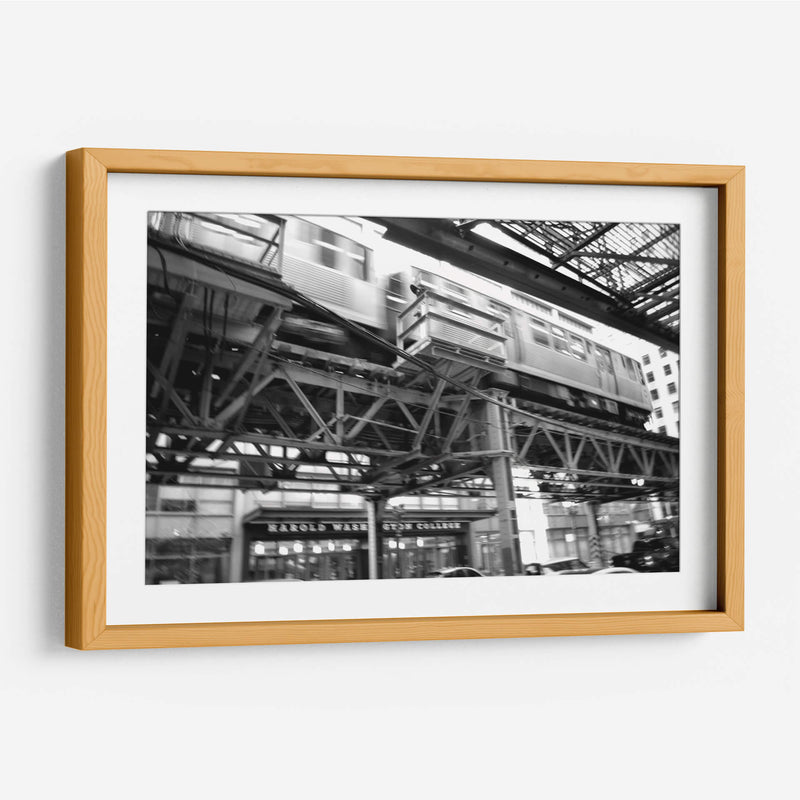 Subway over Harold Washington College (BW) - 2HumanKind | Cuadro decorativo de Canvas Lab