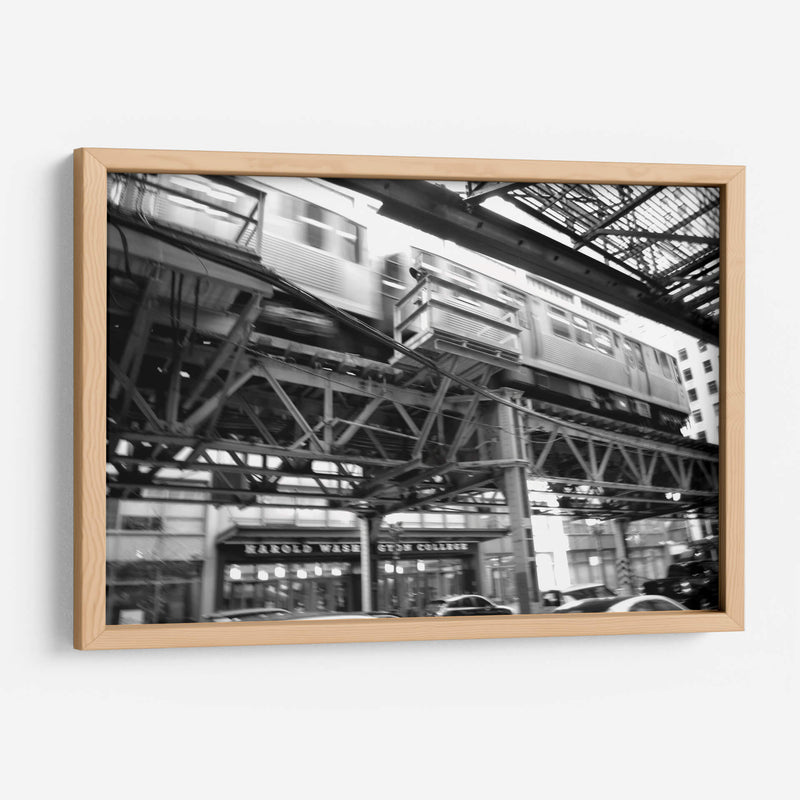 Subway over Harold Washington College (BW) - 2HumanKind | Cuadro decorativo de Canvas Lab