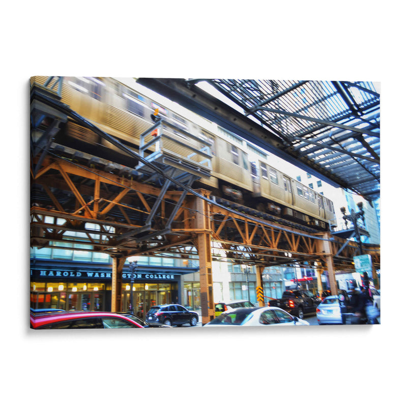 Subway over Harold Washington College (Color) - 2HumanKind | Cuadro decorativo de Canvas Lab