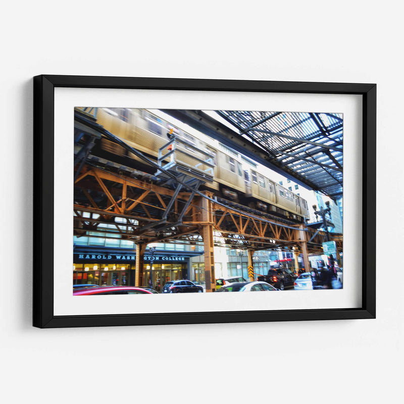 Subway over Harold Washington College (Color) - 2HumanKind | Cuadro decorativo de Canvas Lab