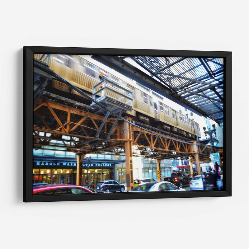 Subway over Harold Washington College (Color) - 2HumanKind | Cuadro decorativo de Canvas Lab