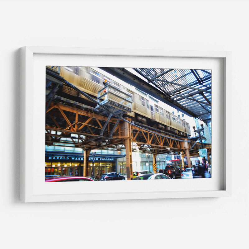 Subway over Harold Washington College (Color) - 2HumanKind | Cuadro decorativo de Canvas Lab