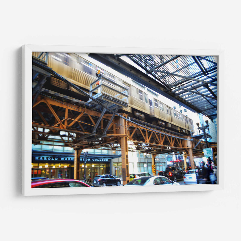 Subway over Harold Washington College (Color) - 2HumanKind | Cuadro decorativo de Canvas Lab