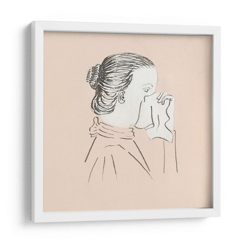 Cabeza de mujer con un pañuelo contra la nariz - Julie de Graag | Cuadro decorativo de Canvas Lab