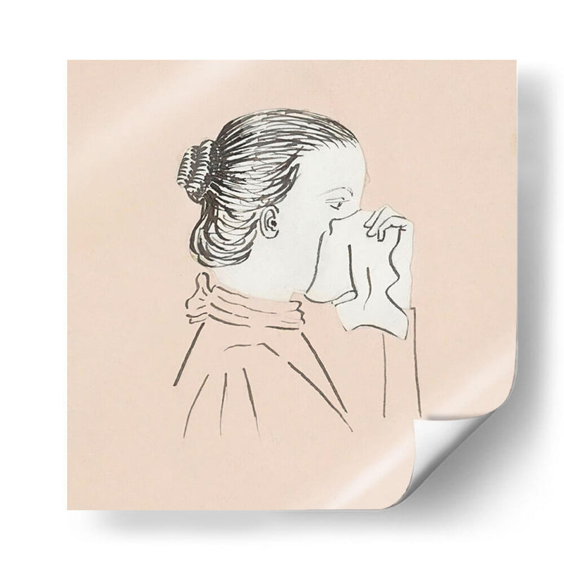 Cabeza de mujer con un pañuelo contra la nariz - Julie de Graag | Cuadro decorativo de Canvas Lab