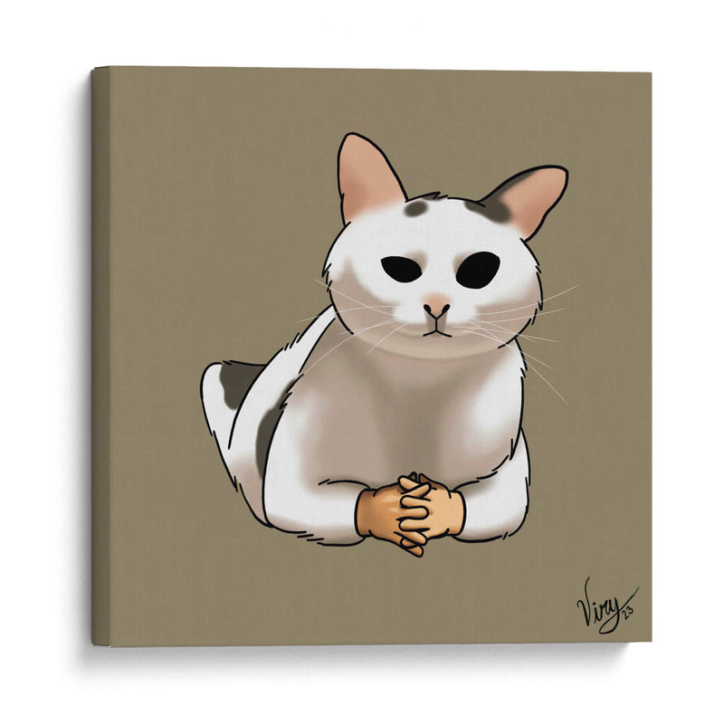 Gato con manos - Viridiana Calzada | Cuadro decorativo de Canvas Lab