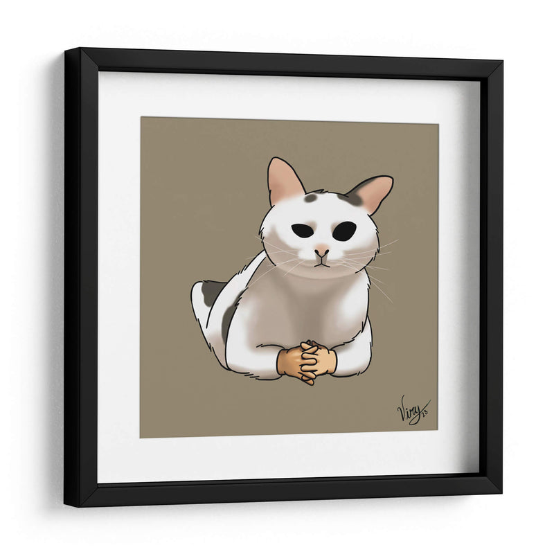 Gato con manos - Viridiana Calzada | Cuadro decorativo de Canvas Lab