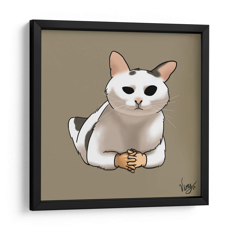 Gato con manos - Viridiana Calzada | Cuadro decorativo de Canvas Lab