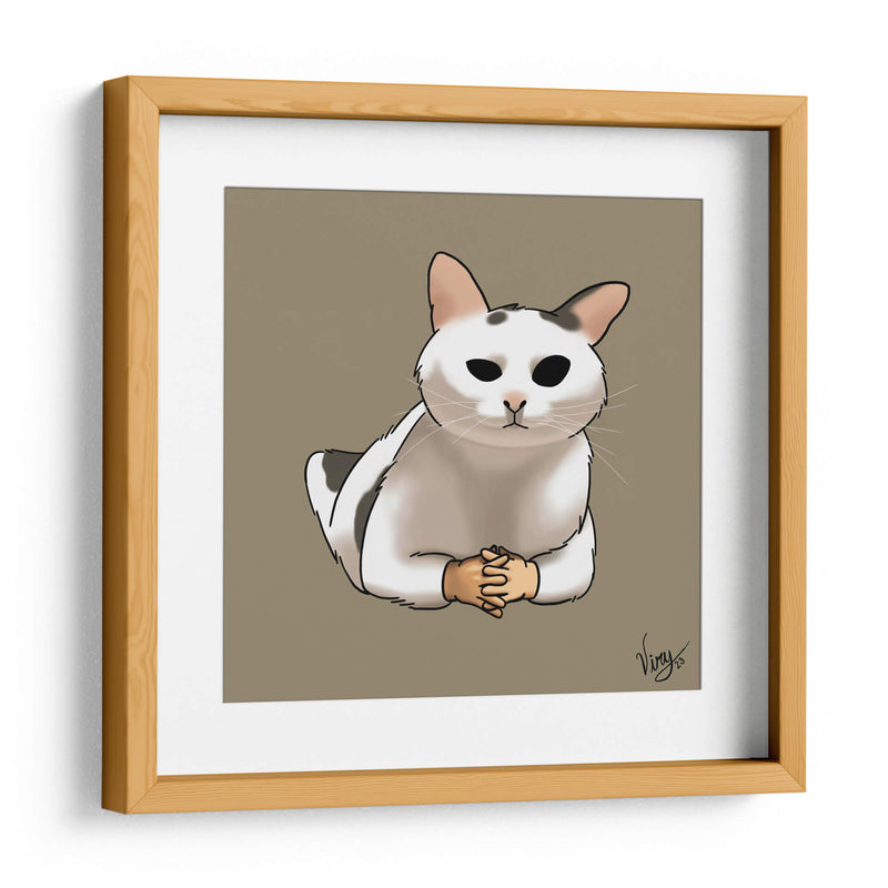 Gato con manos - Viridiana Calzada | Cuadro decorativo de Canvas Lab