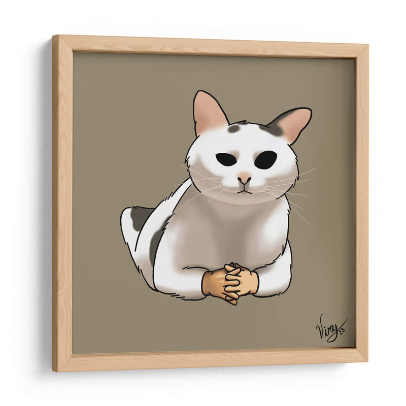 Gato con manos - Viridiana Calzada | Cuadro decorativo de Canvas Lab