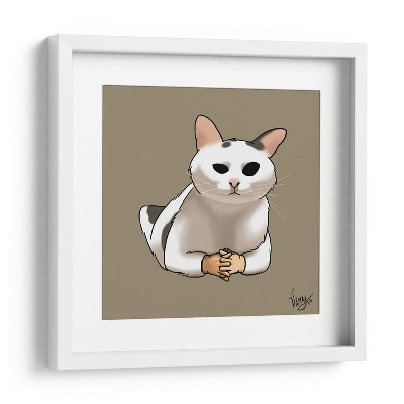 Gato con manos - Viridiana Calzada | Cuadro decorativo de Canvas Lab