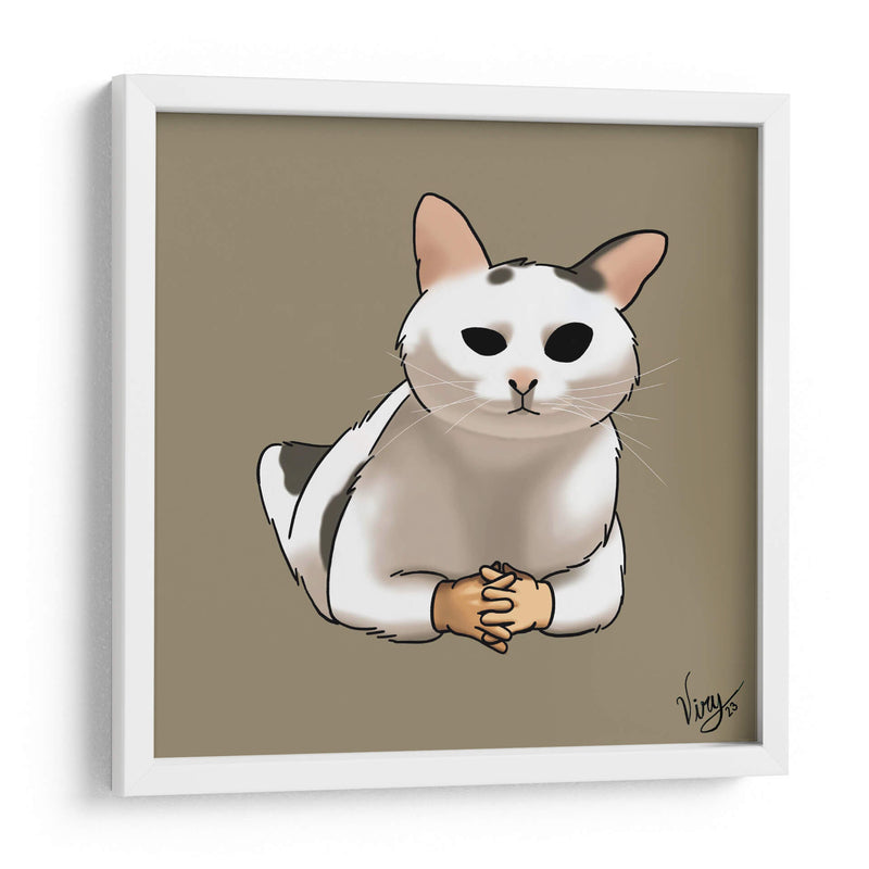 Gato con manos - Viridiana Calzada | Cuadro decorativo de Canvas Lab