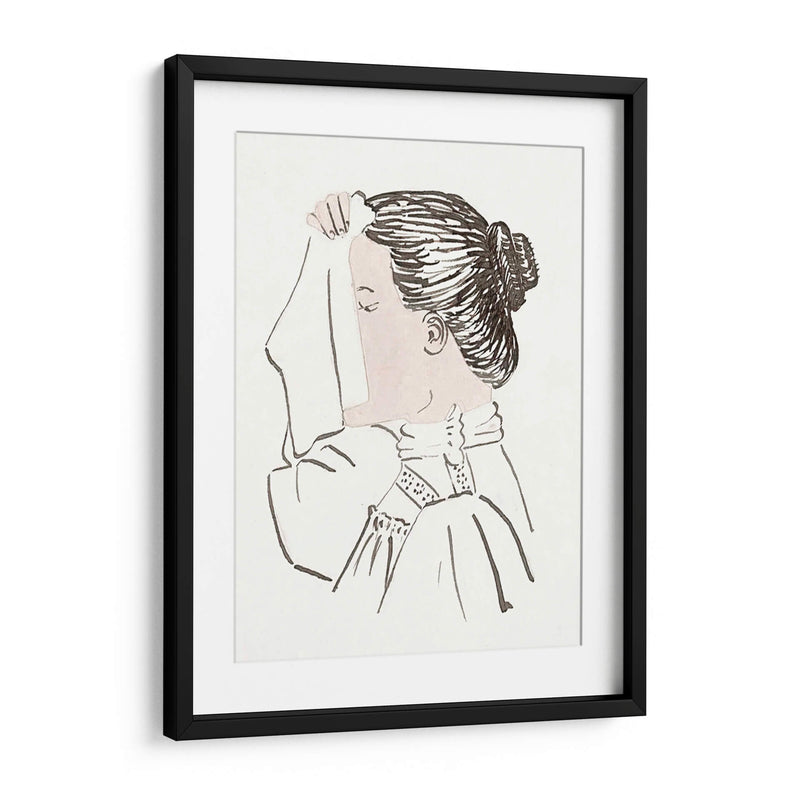 Cabeza de mujer con un pañuelo delante de su rostro - Julie de Graag | Cuadro decorativo de Canvas Lab