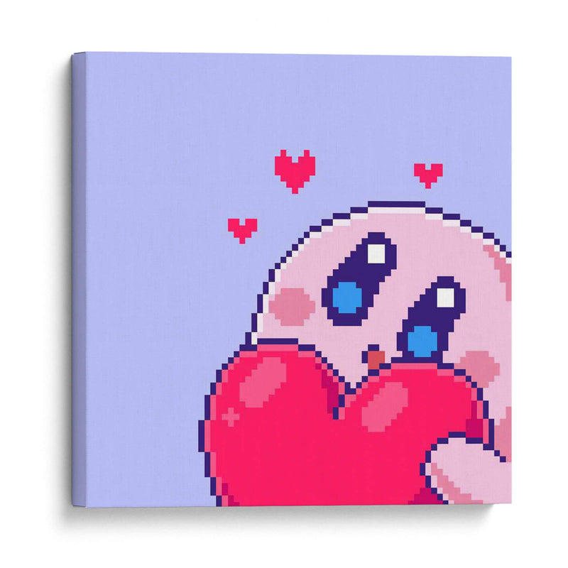 Kirby amor Pixel Art - Marco Green | Cuadro decorativo de Canvas Lab