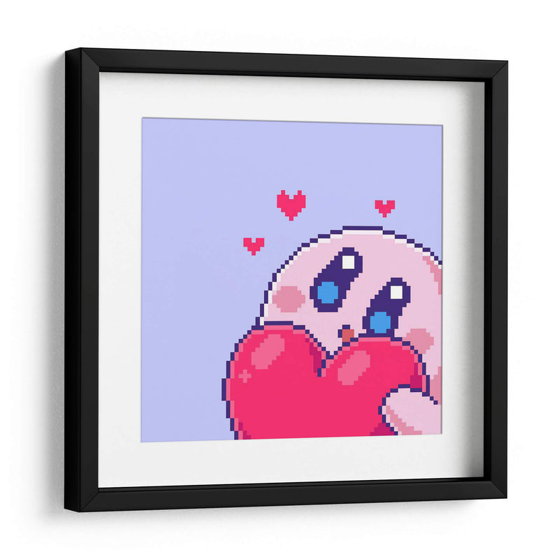 Kirby amor Pixel Art - Marco Green | Cuadro decorativo de Canvas Lab