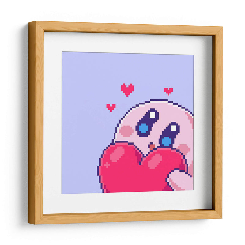 Kirby amor Pixel Art - Marco Green | Cuadro decorativo de Canvas Lab