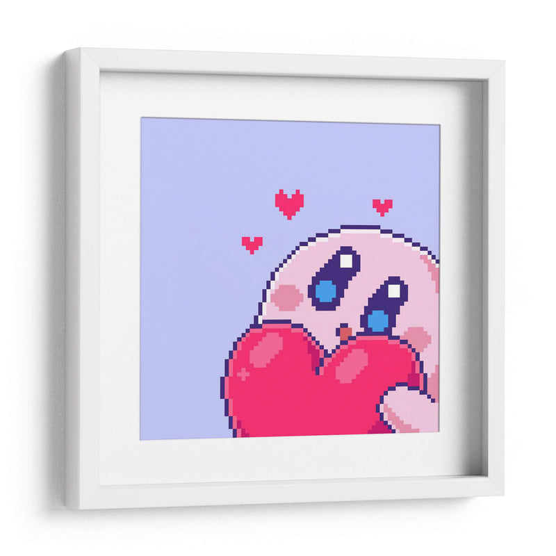 Kirby amor Pixel Art - Marco Green | Cuadro decorativo de Canvas Lab