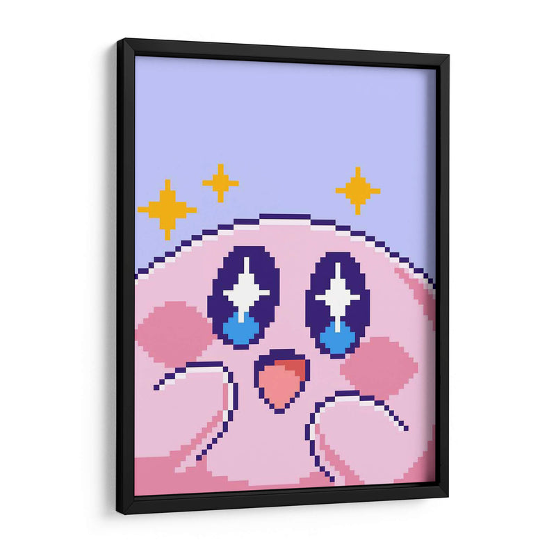 Kirby destellos Pixel Art - Marco Green | Cuadro decorativo de Canvas Lab