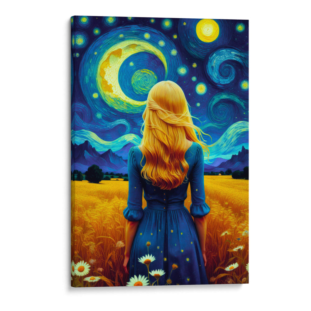 Mujer en campo estrellado - Paltik Arte Digital | Cuadro decorativo de Canvas Lab