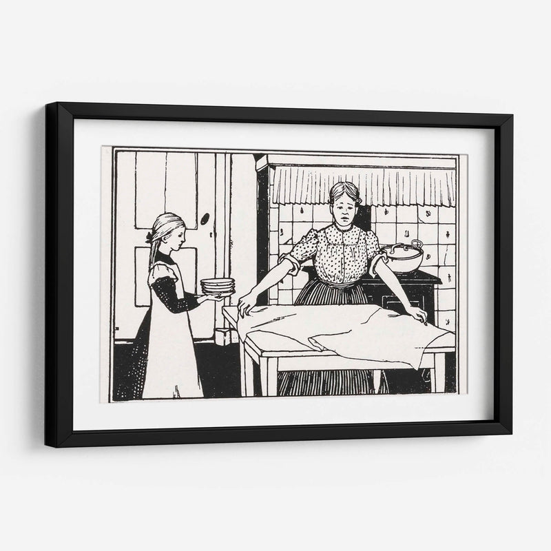 Mamá e hija haciendo las tareas del hogar - Julie de Graag | Cuadro decorativo de Canvas Lab